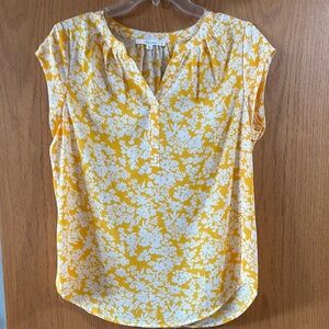 Talbots Yellow Floral Blouse